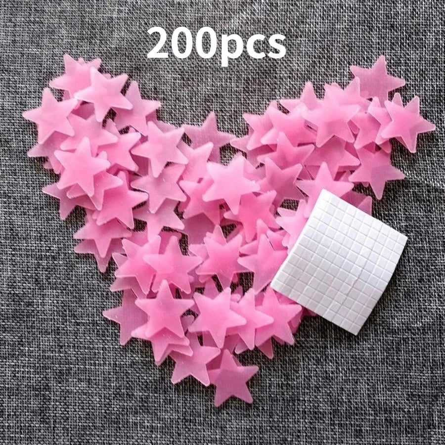 200 Piece Luminous Star Wall Sticker, Easy To Tear and Stick