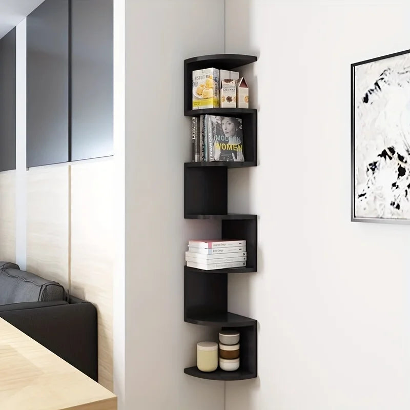 7-Tier Rustic Wall-Mounted Corner Shelfs