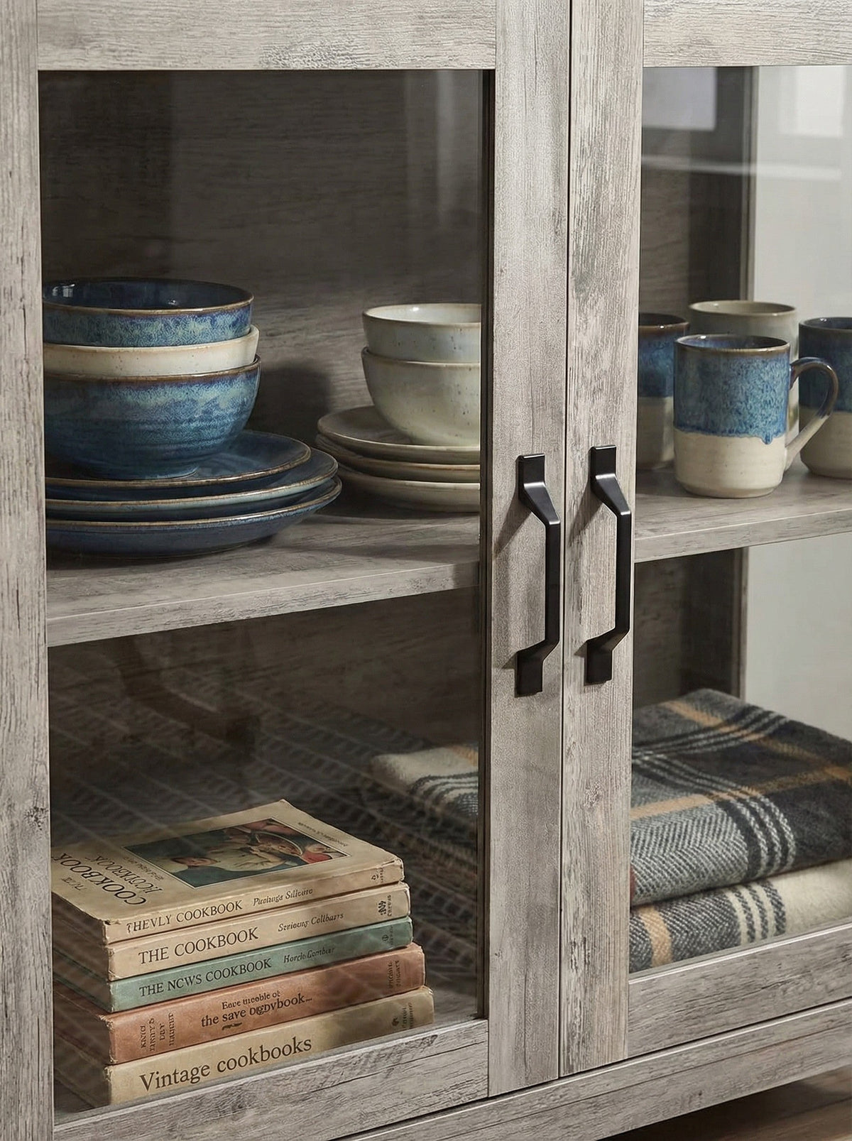 Modern Glass Door Cabinet – 3 Styles | Adjustable Shelves | Compact Storage Cupboard
