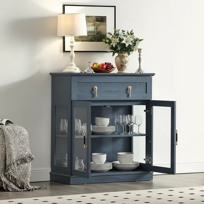 Modern Glass Door Cabinet – 3 Styles | Adjustable Shelves | Compact Storage Cupboard