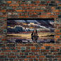 Art Deco Stained Glass Sail Boat Wall Art | Framed Canvas Print | Nautical Art | Seascape Art | Beach House Decor