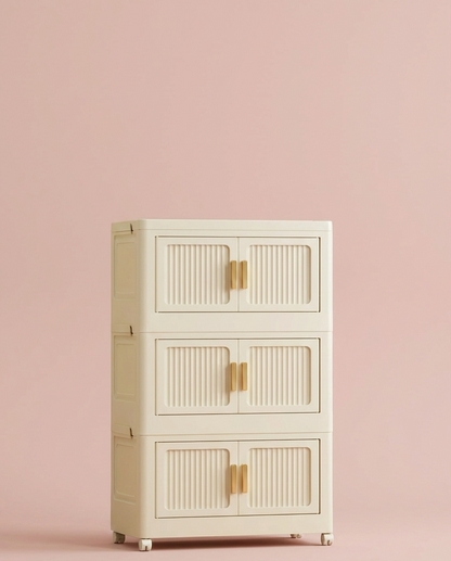 2-6 Layer Foldable Rolling Storage Bin Cabinet | Large Capacity Closet Organizer