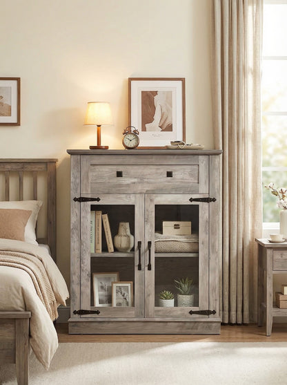 Modern Glass Door Cabinet – 3 Styles | Adjustable Shelves | Compact Storage Cupboard