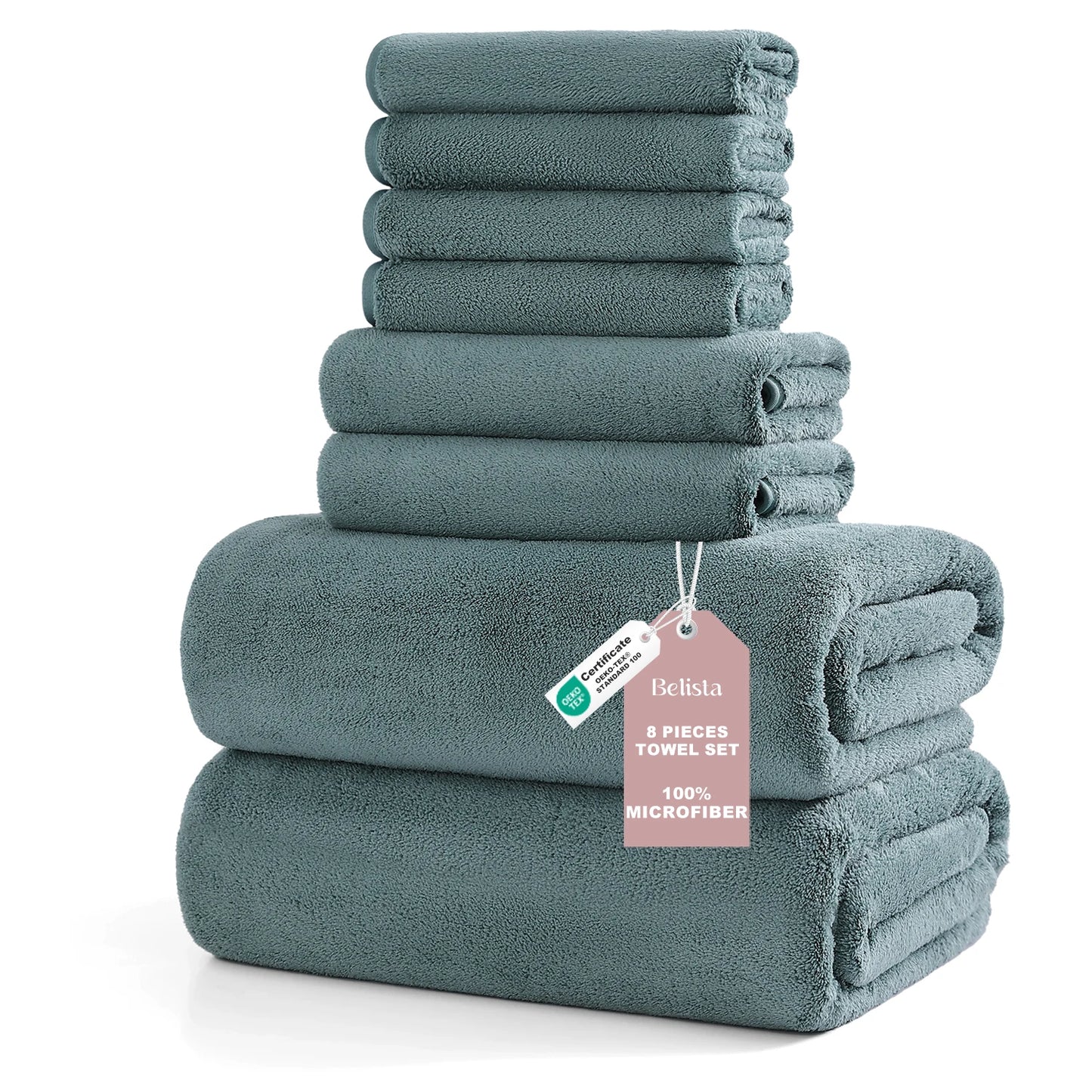 8Pcs Oversized Bath Towel Set 35"×70" Highly Absorbent & Quick-Dry
