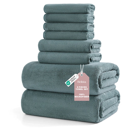 8Pcs Oversized Bath Towel Set 35"×70" Highly Absorbent & Quick-Dry