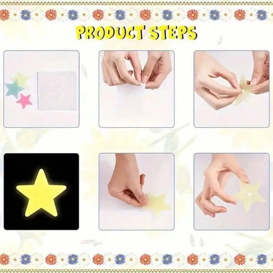 200 Piece Luminous Star Wall Sticker, Easy To Tear and Stick