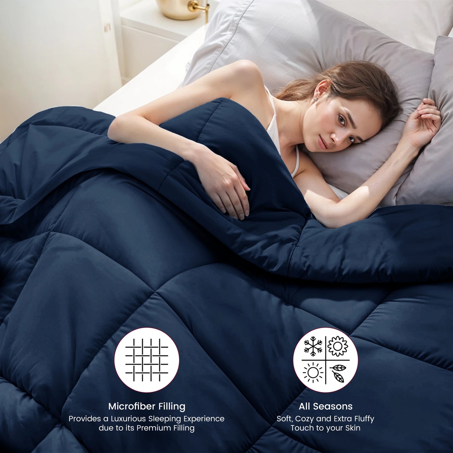 Lux Decor Down Alternative Comforter – Soft and Cozy Bedding, 102" x 90"
