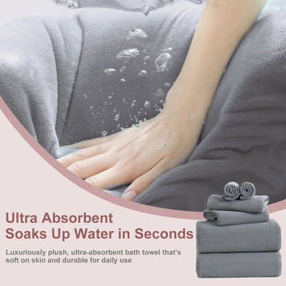 8Pcs Oversized Bath Towel Set 35"×70" Highly Absorbent & Quick-Dry