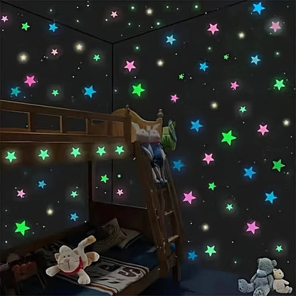 200 Piece Luminous Star Wall Sticker, Easy To Tear and Stick