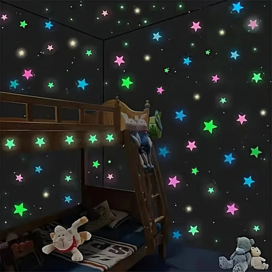 200 Piece Luminous Star Wall Sticker, Easy To Tear and Stick