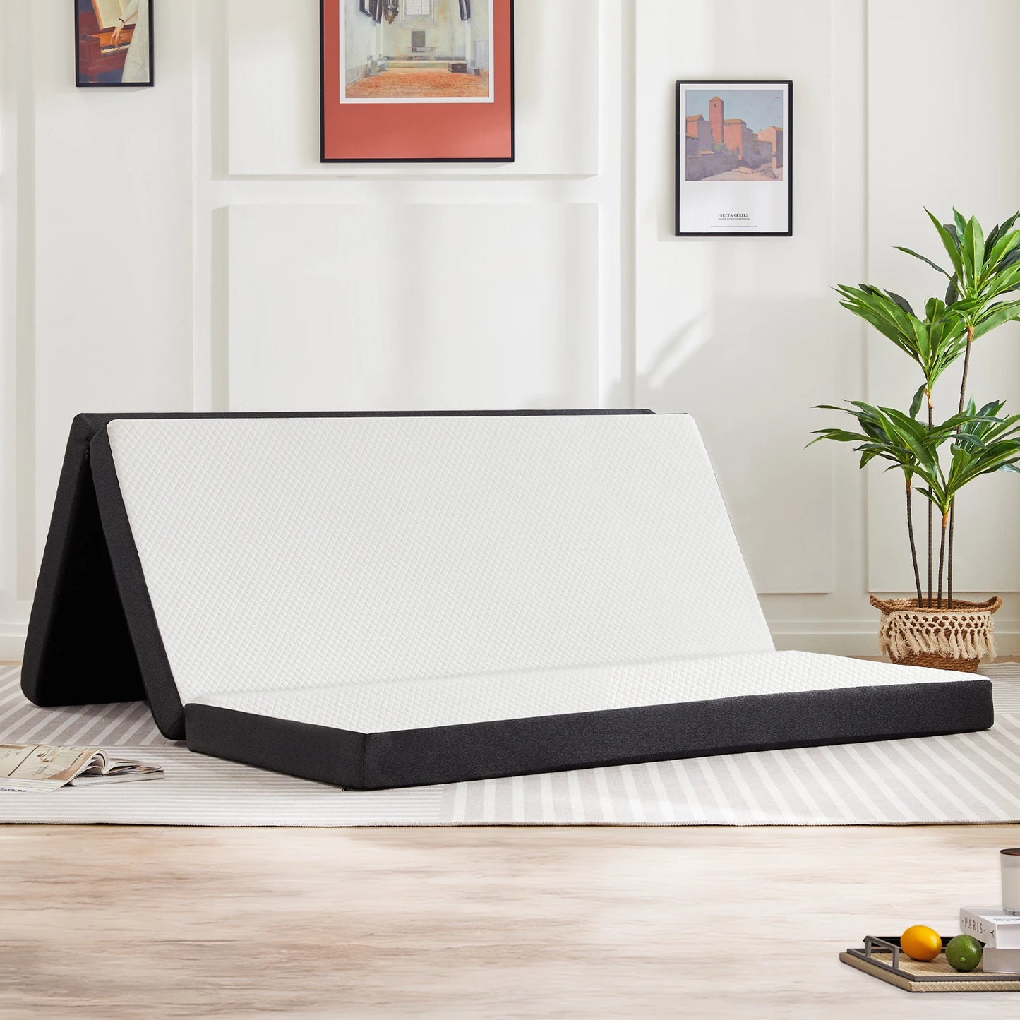 Tri-Fold Memory Foam Mattress with Collapsible and Washable Cover