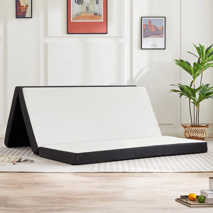 Tri-Fold Memory Foam Mattress with Collapsible and Washable Cover