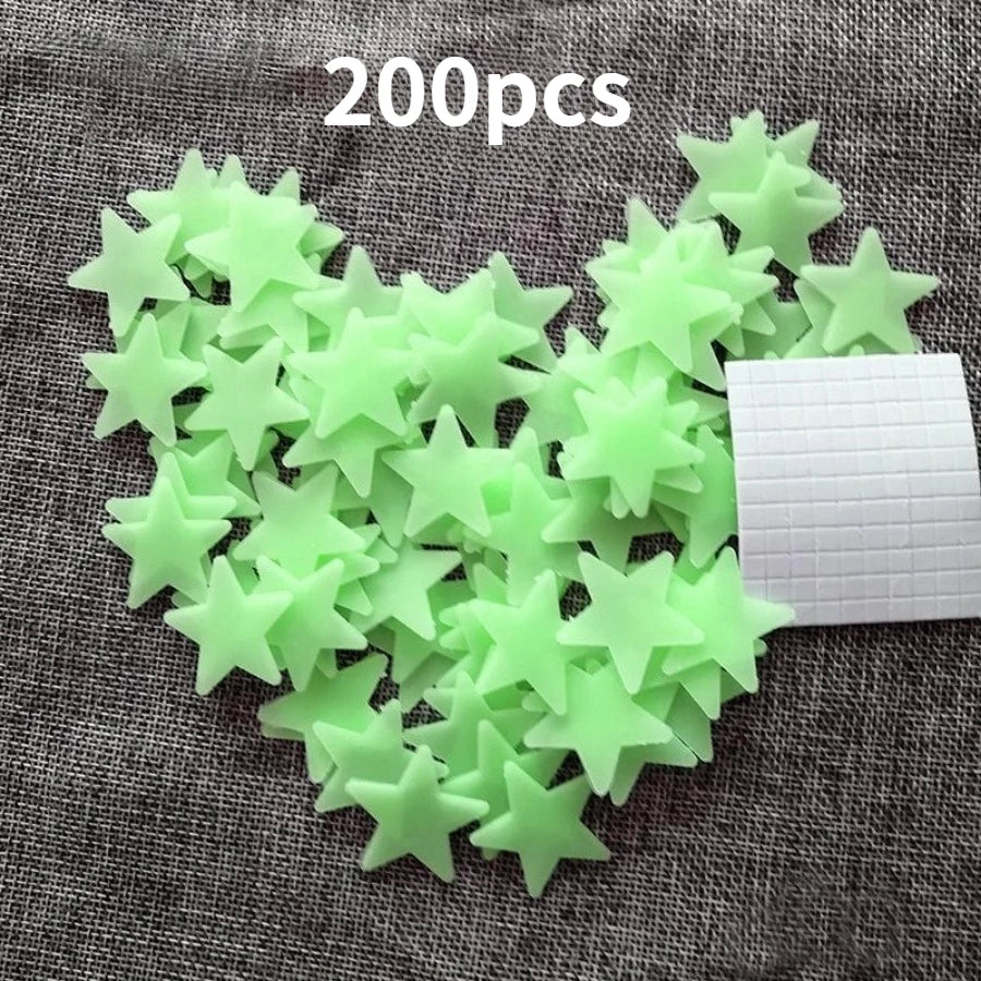 200 Piece Luminous Star Wall Sticker, Easy To Tear and Stick