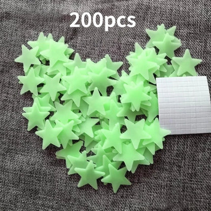 200 Piece Luminous Star Wall Sticker, Easy To Tear and Stick