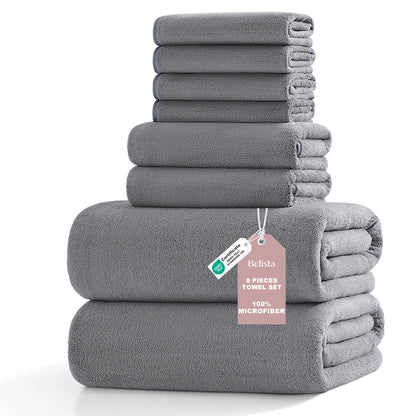 8Pcs Oversized Bath Towel Set 35"×70" Highly Absorbent & Quick-Dry