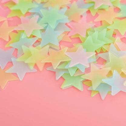 200 Piece Luminous Star Wall Sticker, Easy To Tear and Stick