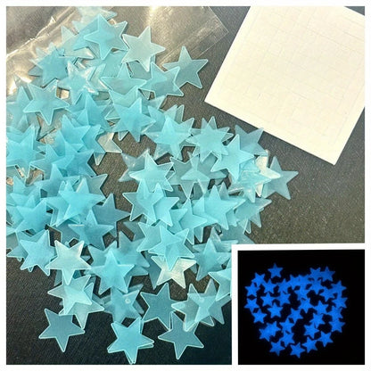 200 Piece Luminous Star Wall Sticker, Easy To Tear and Stick