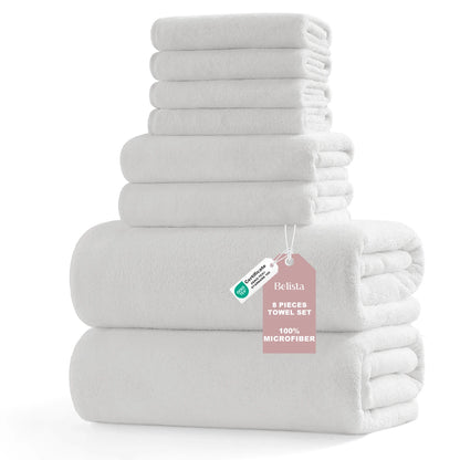 8Pcs Oversized Bath Towel Set 35"×70" Highly Absorbent & Quick-Dry