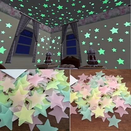 200 Piece Luminous Star Wall Sticker, Easy To Tear and Stick