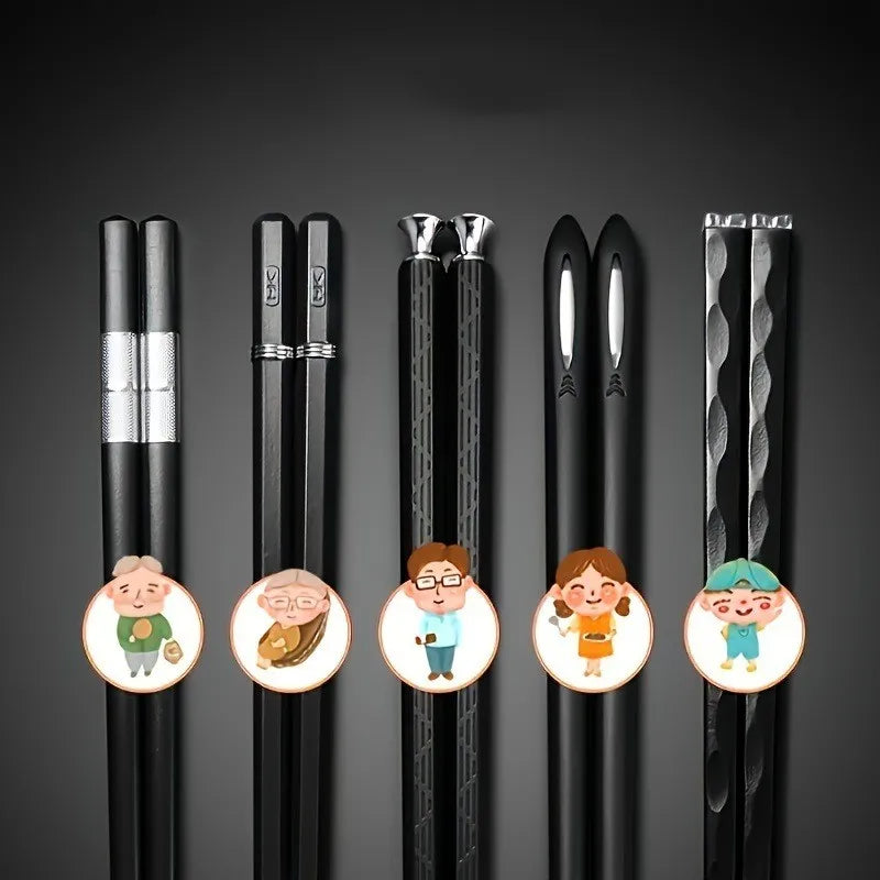 Nordic-Style Alloy Chopsticks  Set  Dishwasher Safe