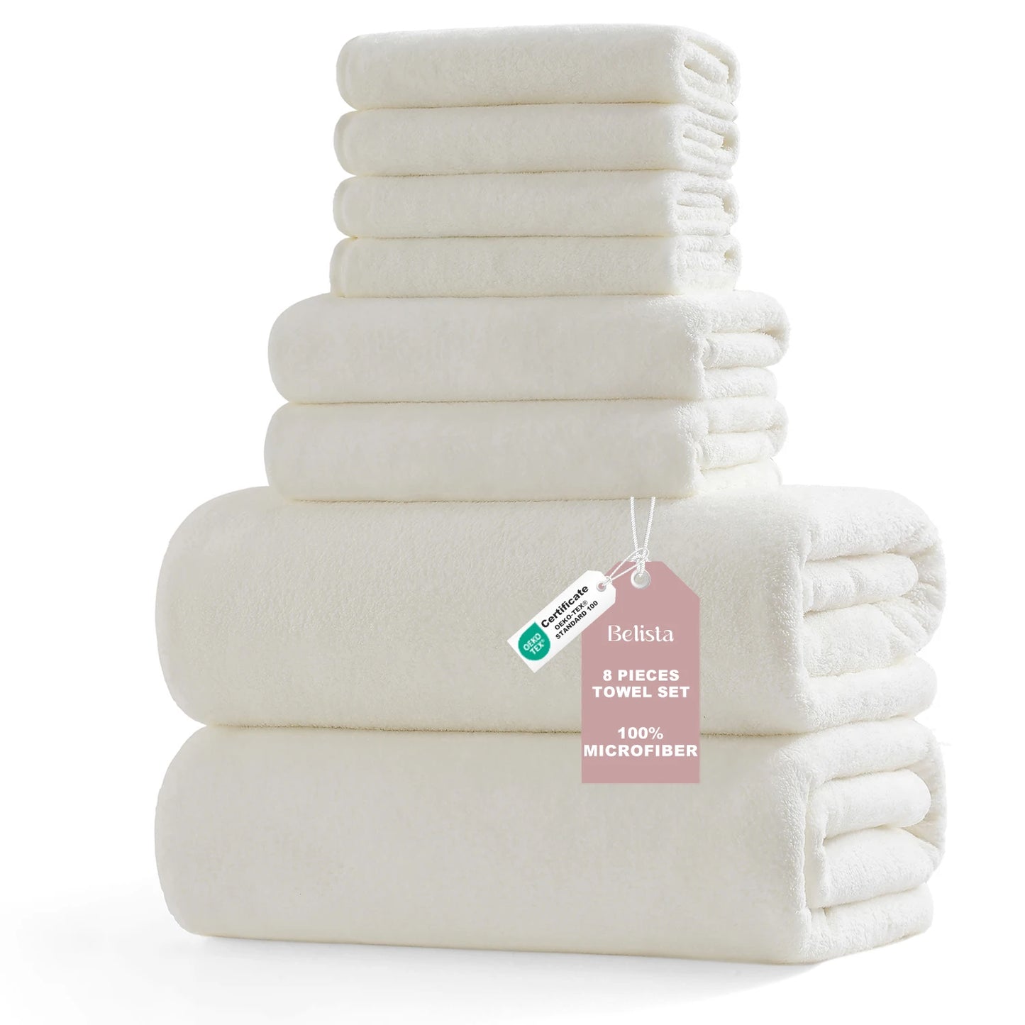 8Pcs Oversized Bath Towel Set 35"×70" Highly Absorbent & Quick-Dry