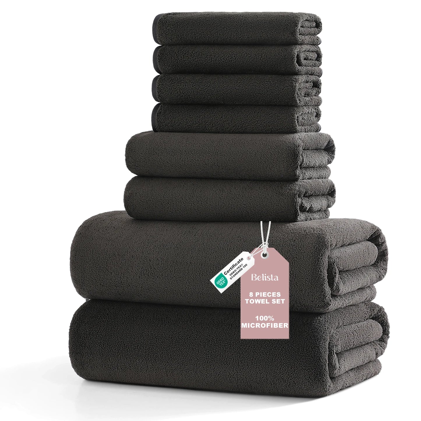 8Pcs Oversized Bath Towel Set 35"×70" Highly Absorbent & Quick-Dry