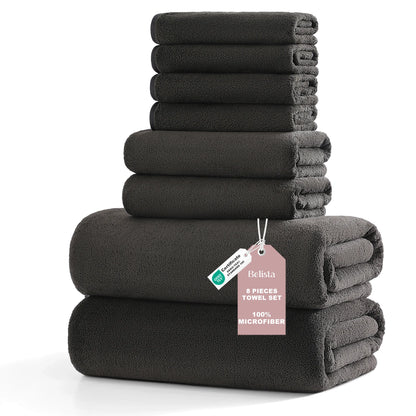 8Pcs Oversized Bath Towel Set 35"×70" Highly Absorbent & Quick-Dry