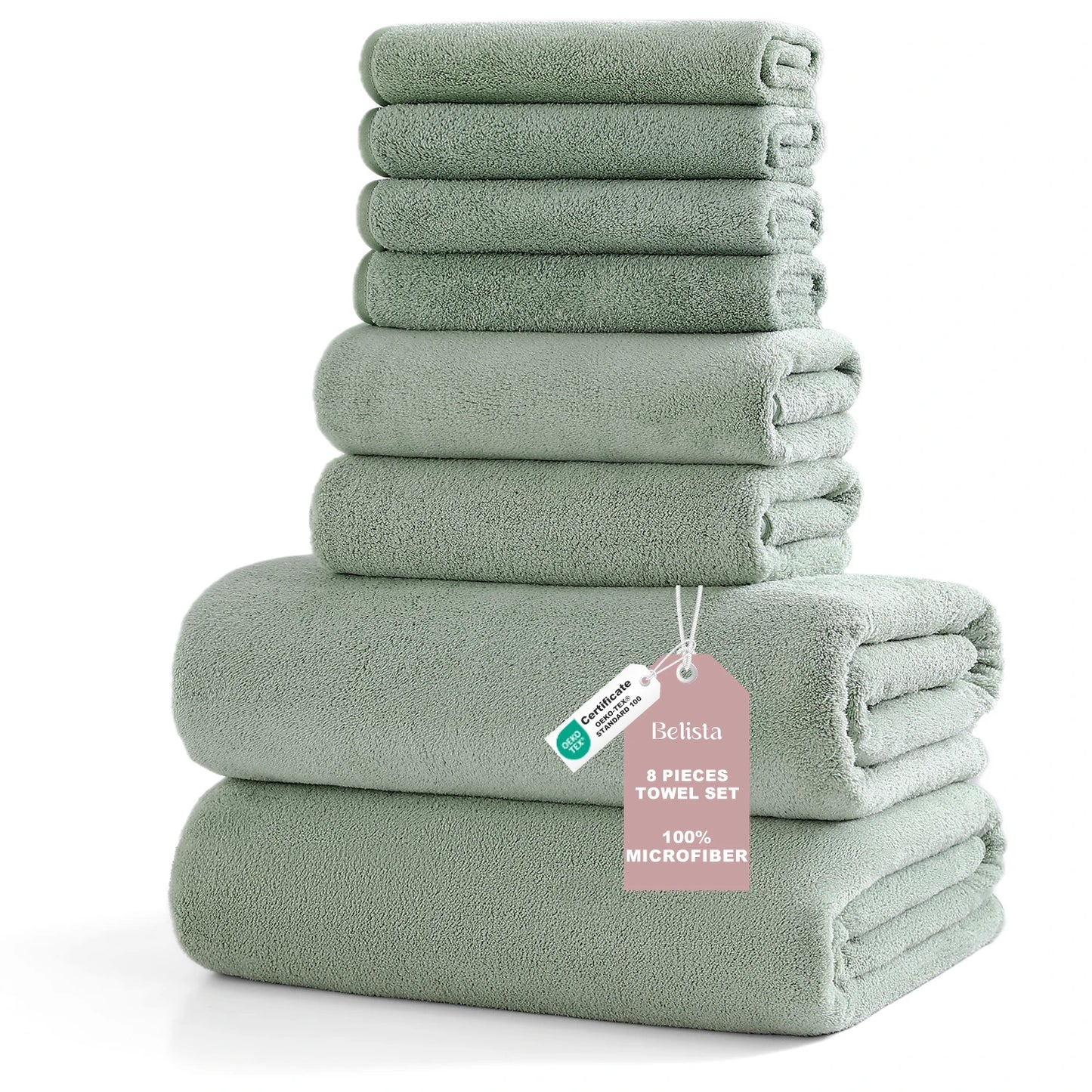 8Pcs Oversized Bath Towel Set 35"×70" Highly Absorbent & Quick-Dry