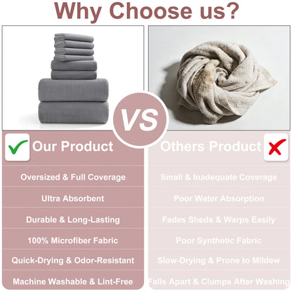8Pcs Oversized Bath Towel Set 35"×70" Highly Absorbent & Quick-Dry