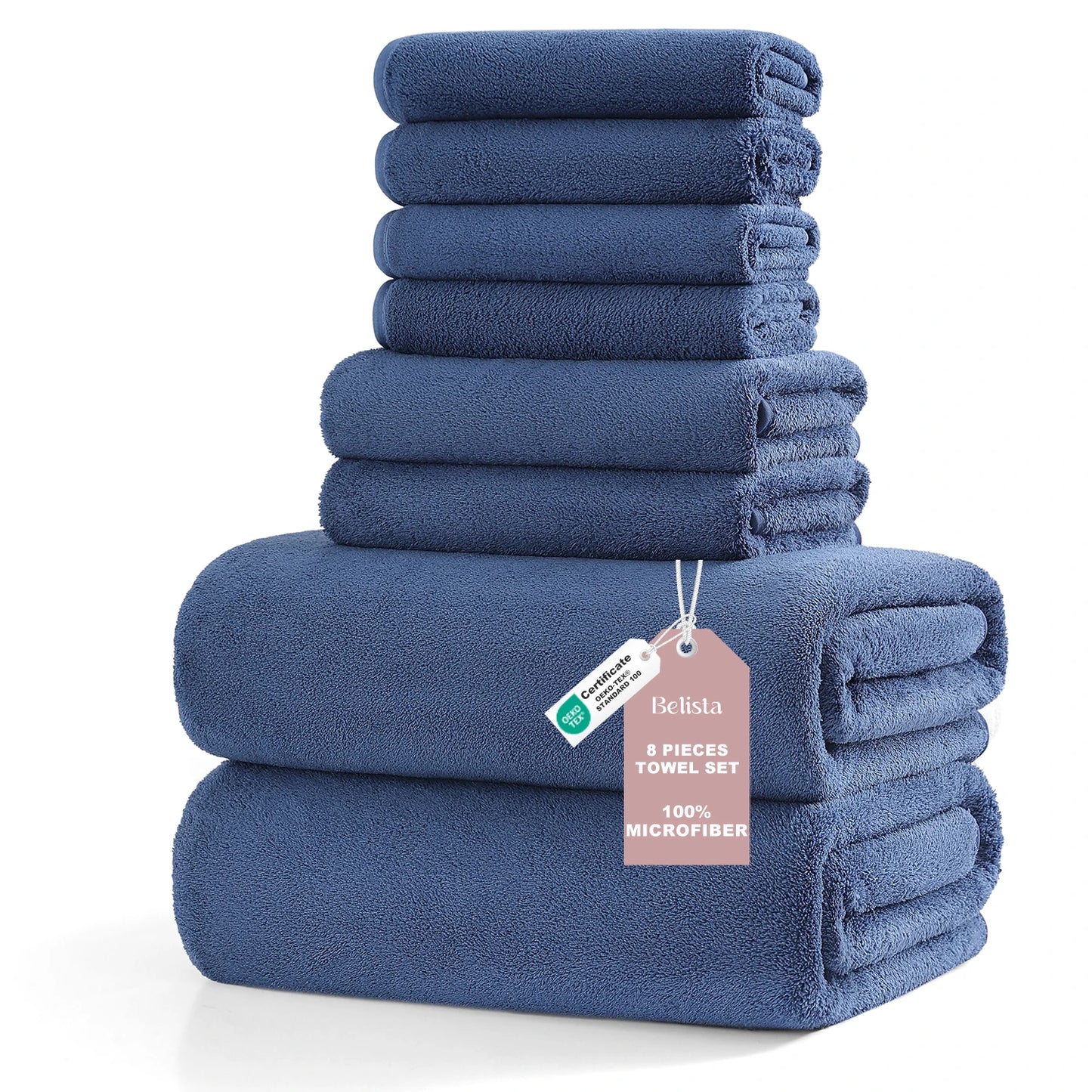 8Pcs Oversized Bath Towel Set 35"×70" Highly Absorbent & Quick-Dry