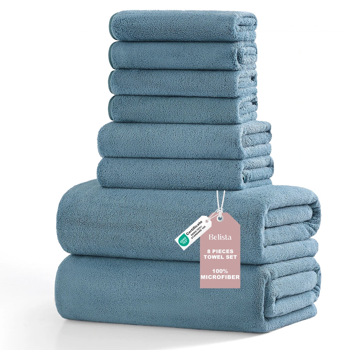 8Pcs Oversized Bath Towel Set 35"×70" Highly Absorbent & Quick-Dry