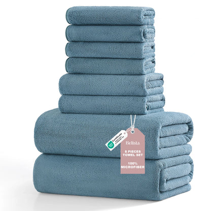 8Pcs Oversized Bath Towel Set 35"×70" Highly Absorbent & Quick-Dry