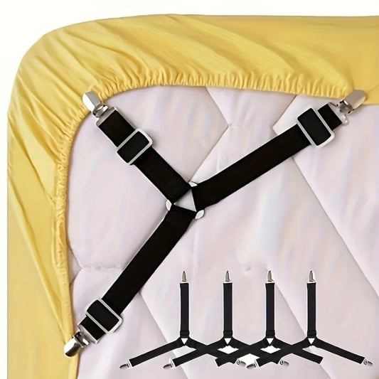 4 Piece Black Anti Slip Triangular strap for bed or table