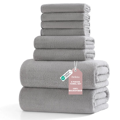 8Pcs Oversized Bath Towel Set 35"×70" Highly Absorbent & Quick-Dry