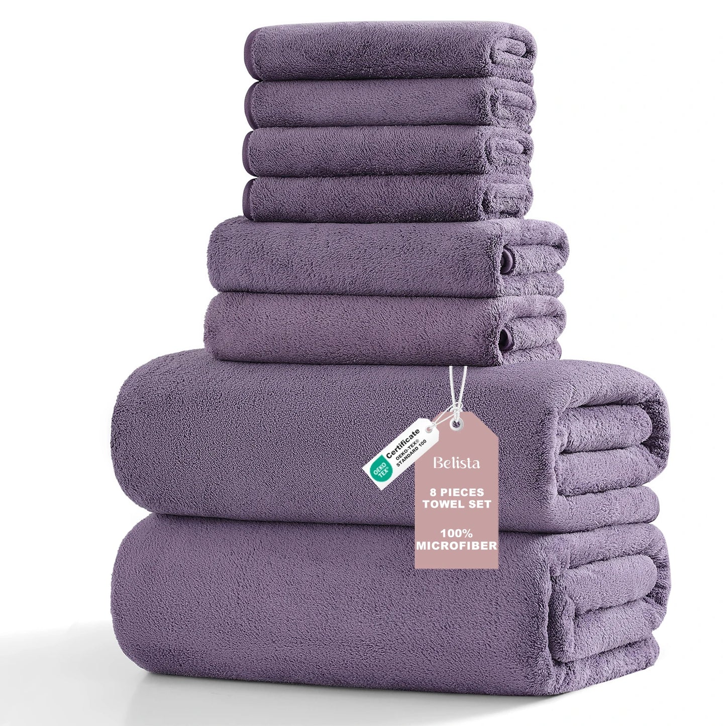8Pcs Oversized Bath Towel Set 35"×70" Highly Absorbent & Quick-Dry