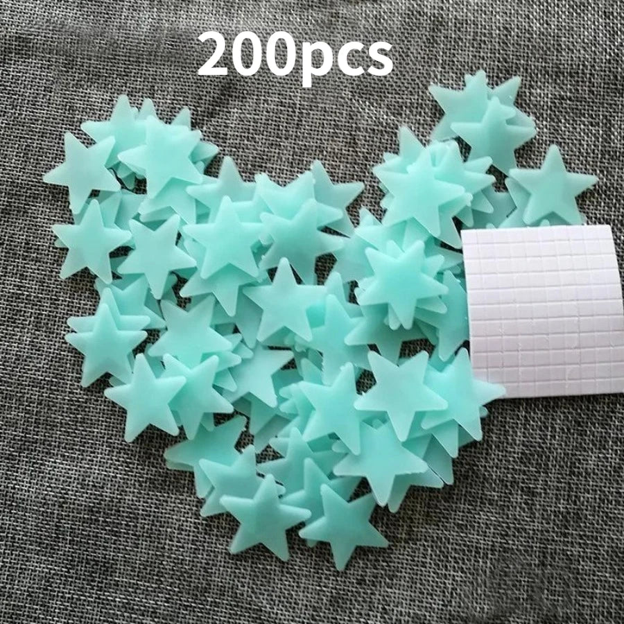 200 Piece Luminous Star Wall Sticker, Easy To Tear and Stick