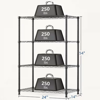 3/4/5/6/7/8 Tier Storage Shelves-Adjustable Wire Shelving Rack-Multi Sizes