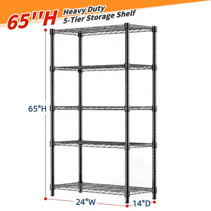3/4/5/6/7/8 Tier Storage Shelves-Adjustable Wire Shelving Rack-Multi Sizes