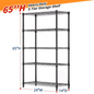 3/4/5/6/7/8 Tier Storage Shelves-Adjustable Wire Shelving Rack-Multi Sizes