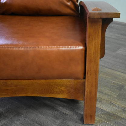 Craftsman-Mission Leather-Oak Morris Arm Chair-Russet Brown-RB-2