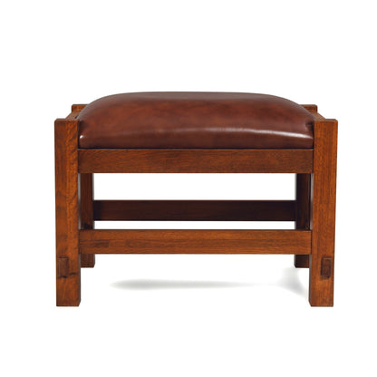Mission Spindle Stool - Quarter Sawn Oak & Leather