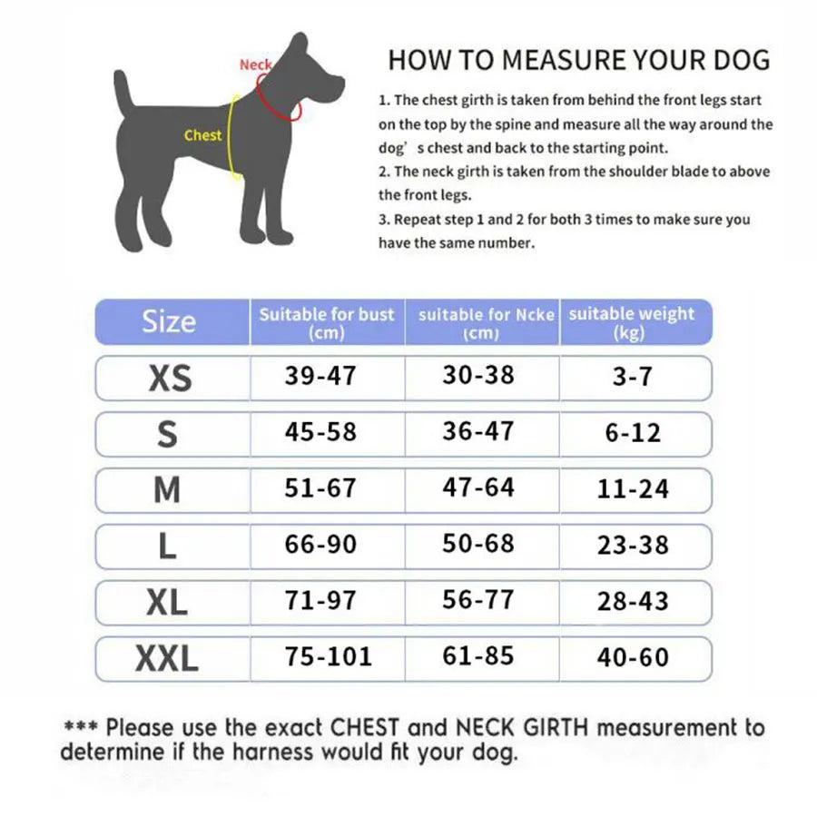 Dog Harness Reflective Breathable Adjustable Pet Harness