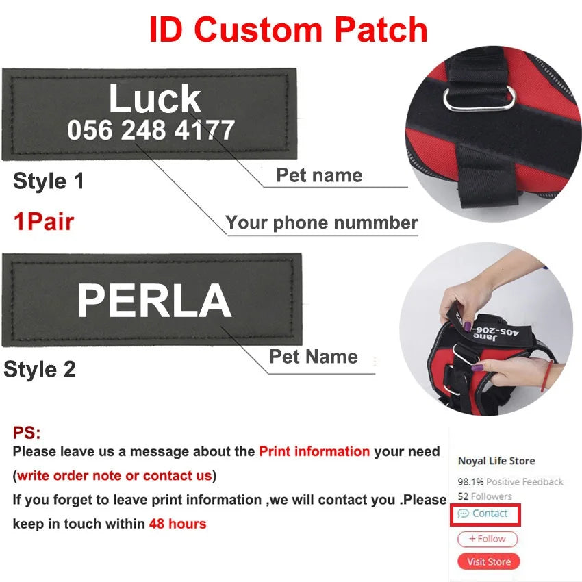 Dog Harness Reflective Breathable Adjustable Pet Harness