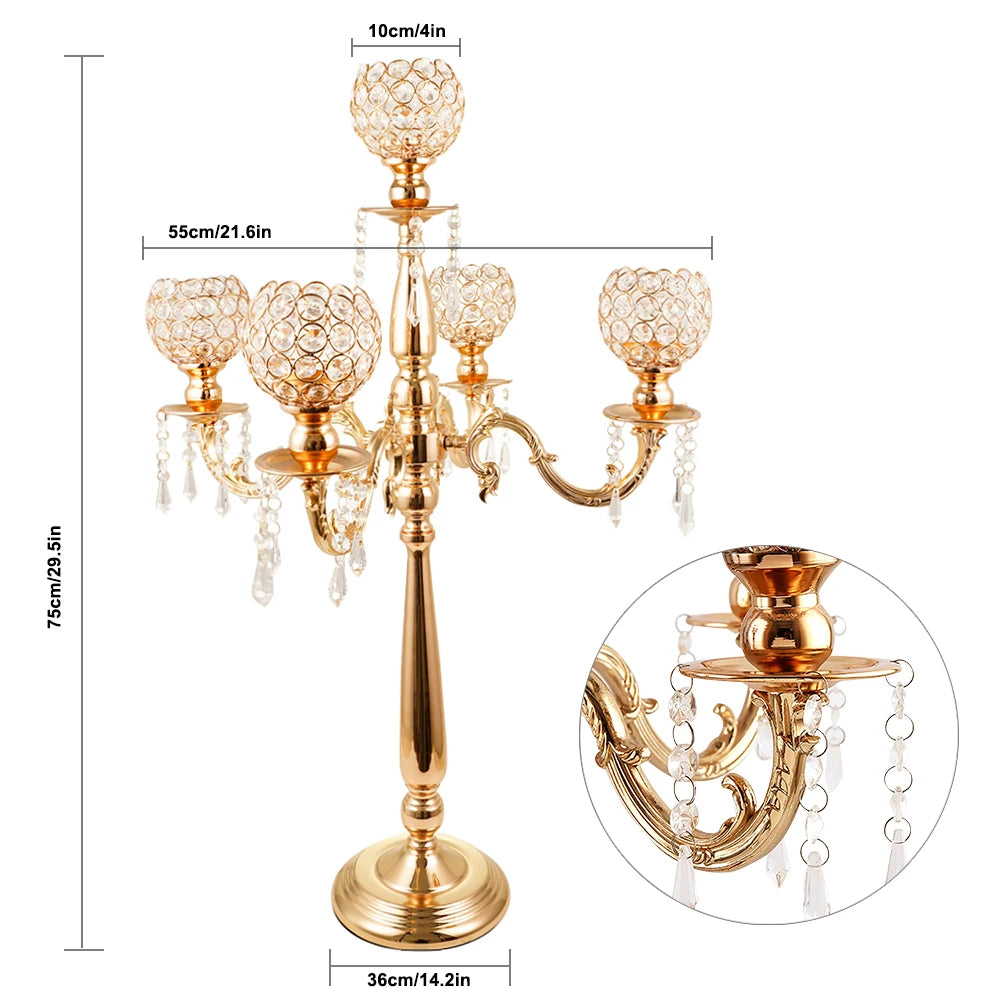 Gold Crystal Candle Holders Candlestick