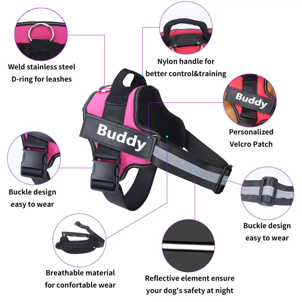 Dog Harness Reflective Breathable Adjustable Pet Harness