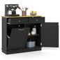 Kitchen Tilt Out Trash Cabinet with 2 Drawers and Adjustable Shelf