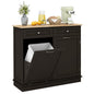 Kitchen Tilt Out Trash Cabinet with 2 Drawers and Adjustable Shelf