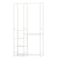 Portable Closet with Pants Hangers and 2 Hanging Rods and 4 Storage Shelves