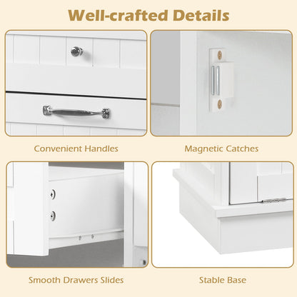 Kitchen Tilt Out Trash Cabinet with 2 Drawers and Adjustable Shelf