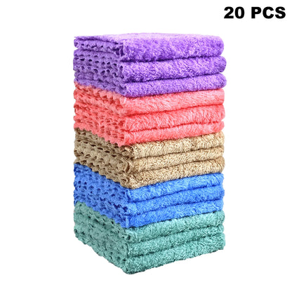 20pcs Soft Absorbent Solid Color Washcloths